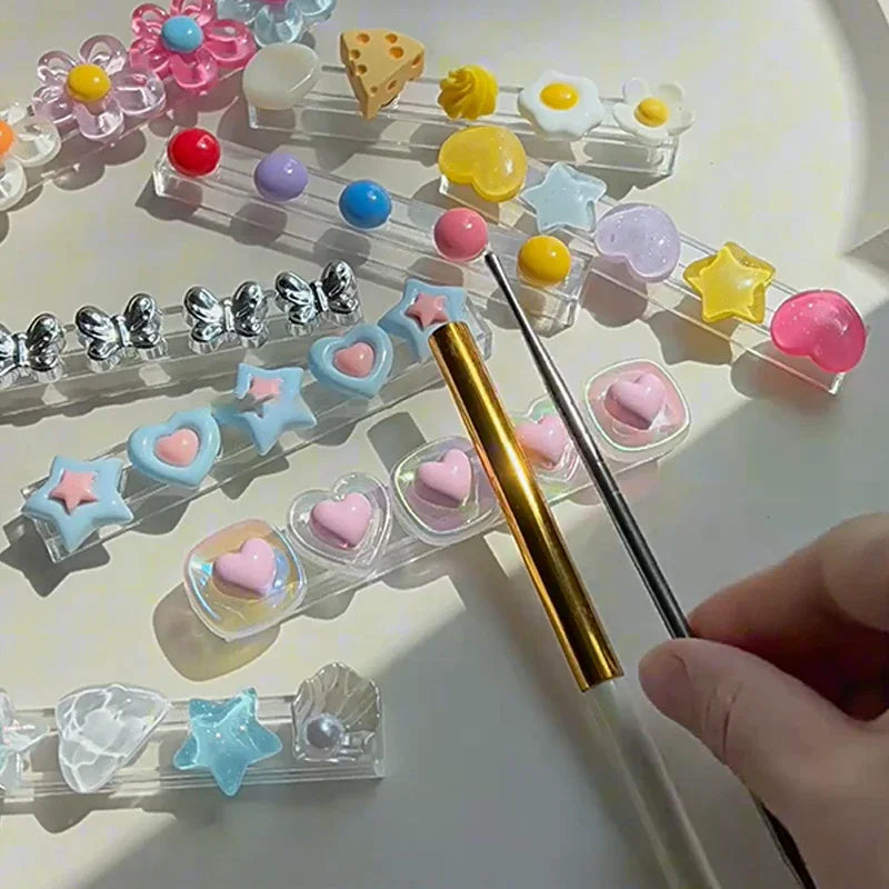 Cartoon Nail Brush Holder Stand | Acrylic Pen Rack Organizer Nail Brush Holder QXL