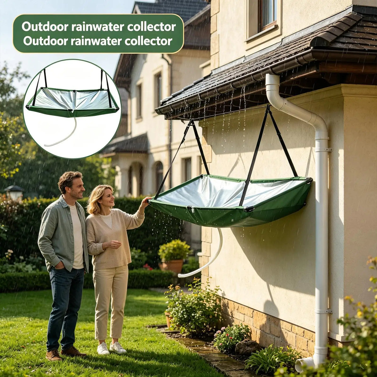 Rain Catcher with Hose & Filter | Garden Rainwater Harvester Rainwater Harvester QXL