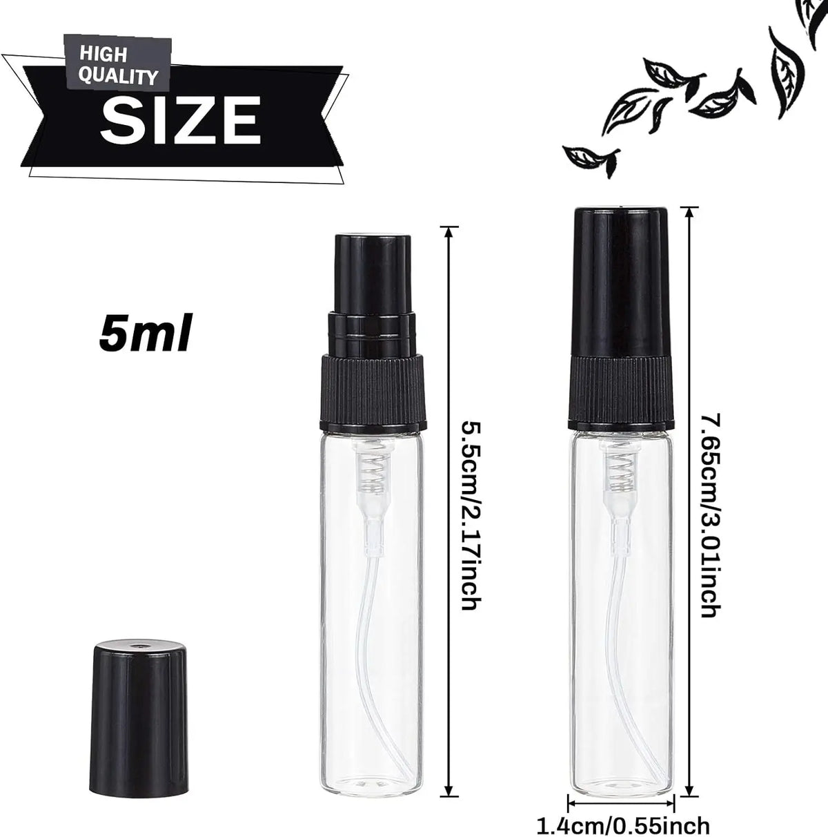 20-Pack 5ml Refillable Glass Perfume Spray Bottles + Accessories Perfume Spray Bottles QXL
