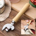 3-in-1 Stainless Steel Can & Bottle Opener | Wood Handle Can & Bottle Opener QXL 1pc