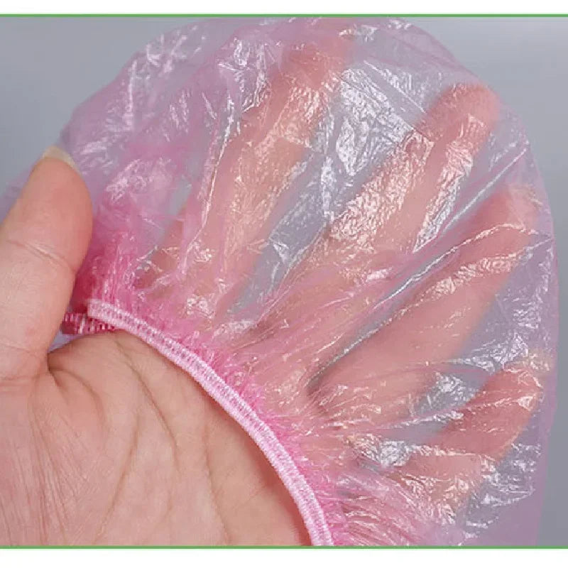 100-Pack Disposable Shower Caps – Waterproof Elastic Hair Caps Disposable Shower Caps QXL
