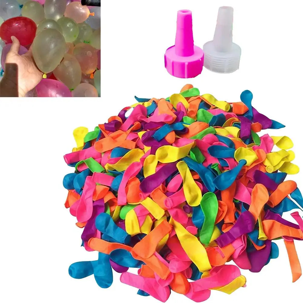 500-Pack Colorful Water Balloons with 2 Filling Nozzles Water Balloon Set QXL 500pcs Other