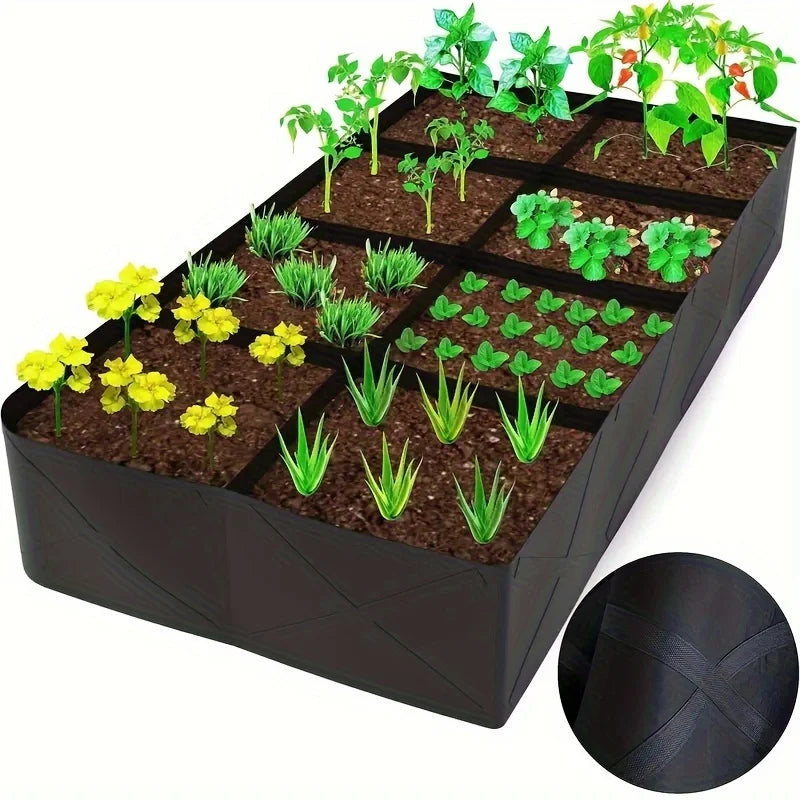 Extra Large 8-Grid Raised Garden Bed | Plant Fiber Planter Box Raised Garden Bed QXL