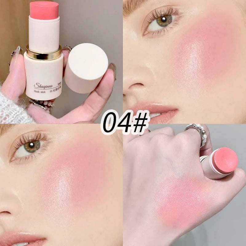SHAQINUO Glow Blush Stick | Korean Glass Skin Luxe Finish Cream Blush Stick QXL 4