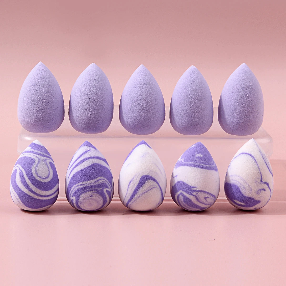 10-Pack Mini Purple Marble Makeup Sponges | KOSSHOW Puffs Makeup Sponge Puffs QXL