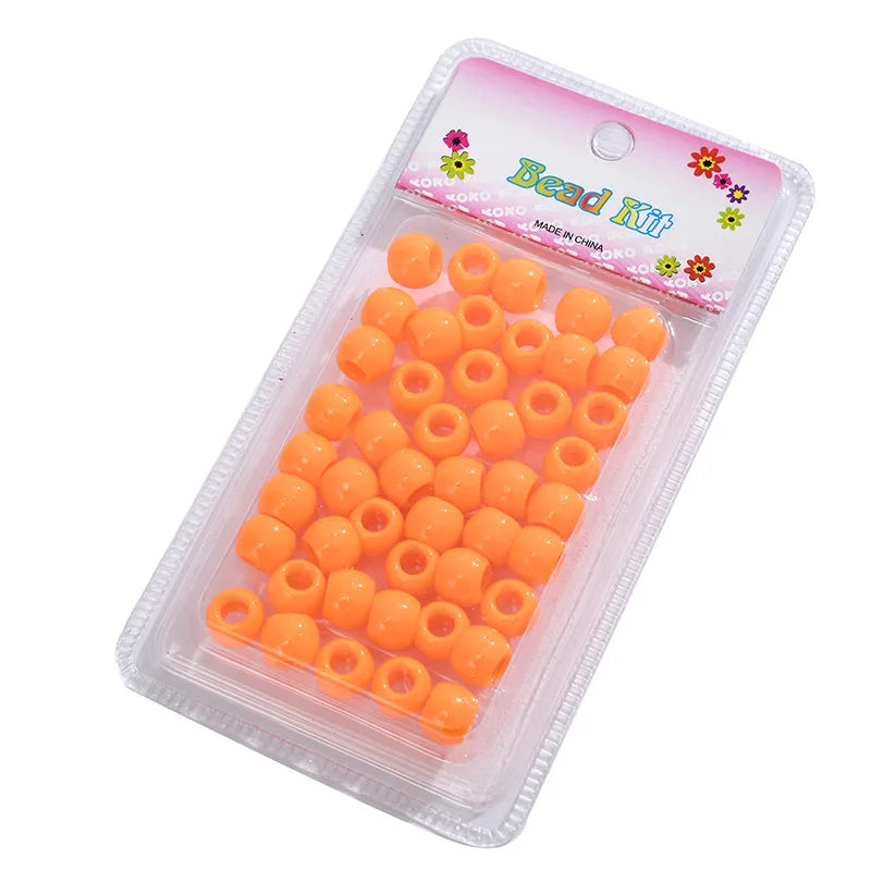 50-Pc Colorful Dreadlock Beads & Hair Braid Cuffs | 5mm Hole Hair Braid Beads QXL