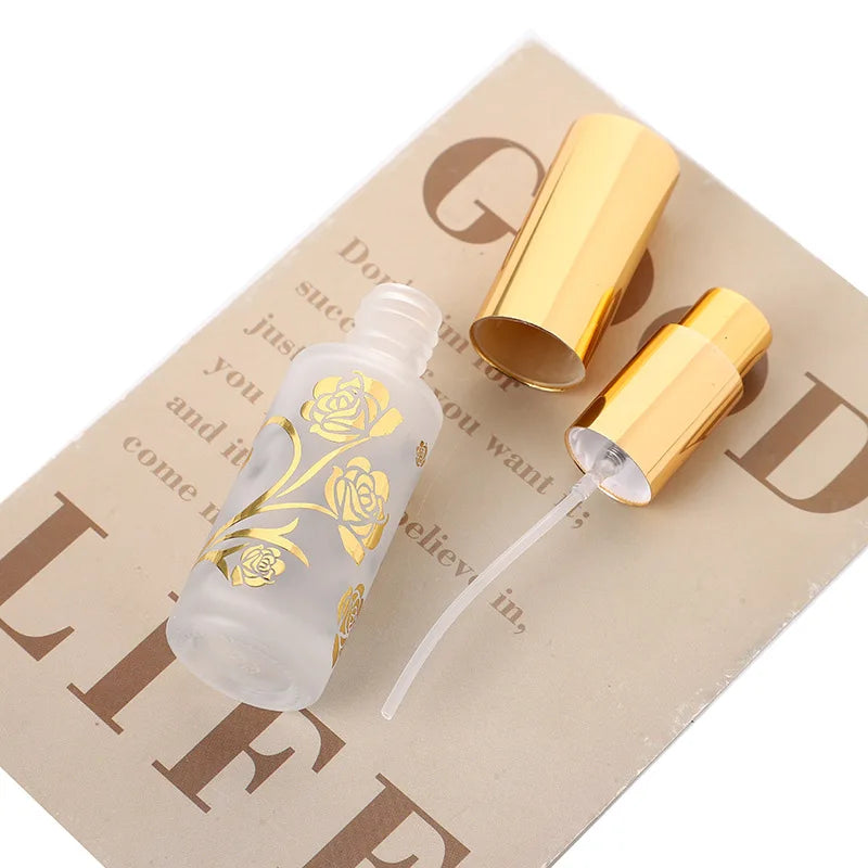 12ml Frosted Glass Rose Perfume Atomizer | Refillable Spray Perfume Atomizer QXL