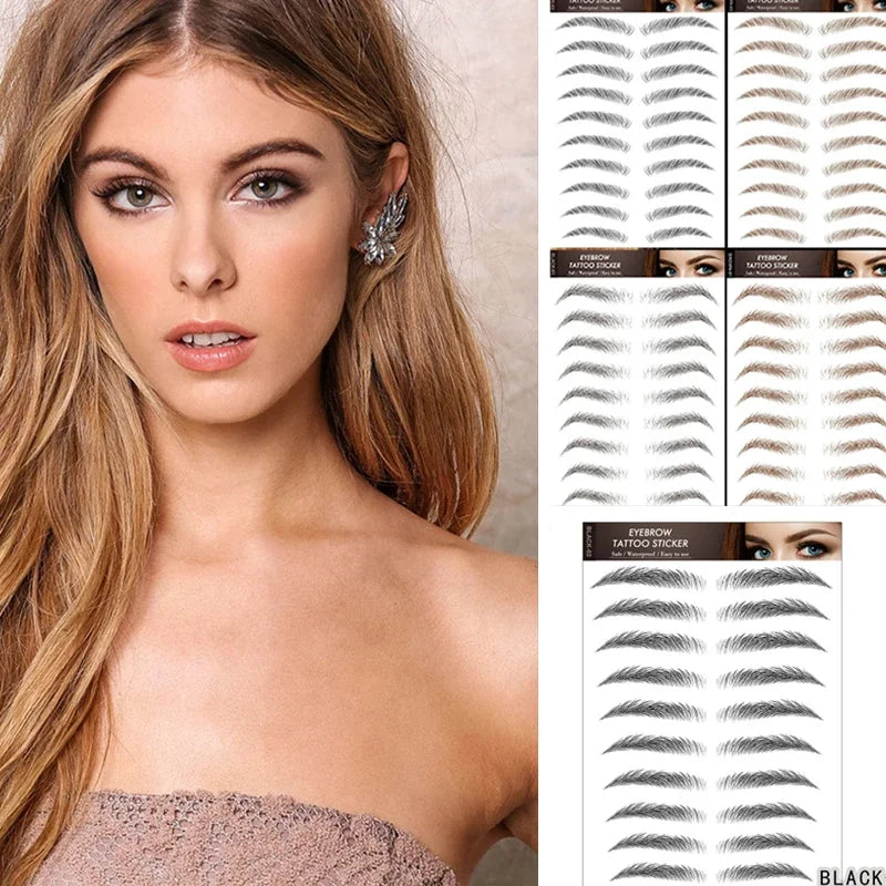 6D Waterproof Hair-Like Eyebrow Tattoo Stickers | Easy Brow Eyebrow Tattoo Stickers QXL