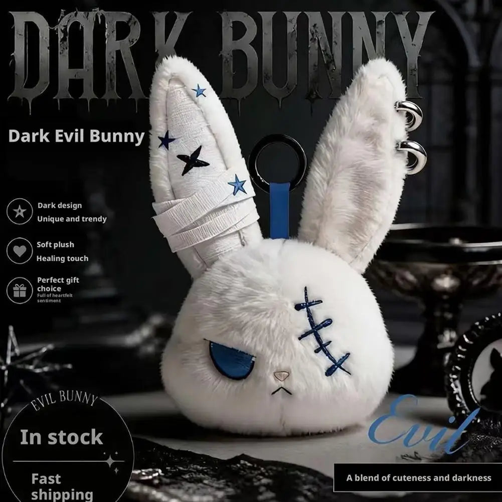 Gothic Evil Bunny Plush Keychain Pendant | Bag & Car Charm Plush Keychain Pendant QXL