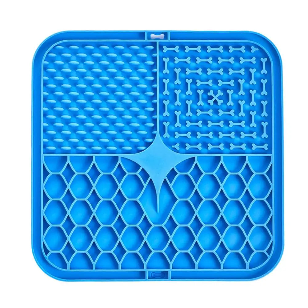 Silicone Pet Lick Mat Slow Feeder for Dogs & Cats Pet Slow Feeder Mat QXL Blue