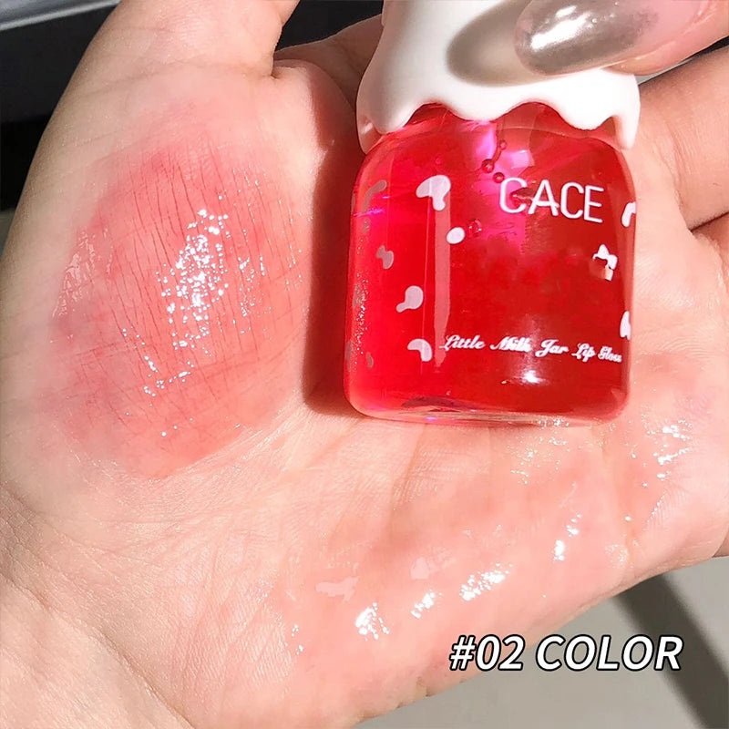 CACE Milk Jar Lip Oil Balm – Moisturizing Clear Lip Gloss Lip Oil Balm QXL