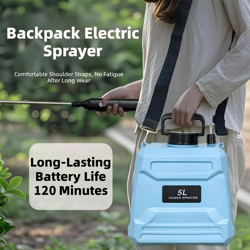 5L Battery Powered Backpack Garden Sprayer | USB Rechargeable Electric Garden Sprayer QXL As shown