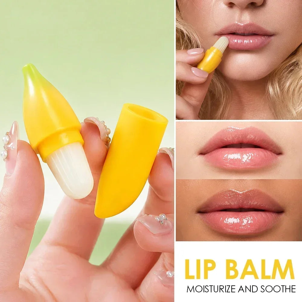 Julystar Banana Lip Balm – Travel Size Hydrating Lip Care Lip Balm QXL