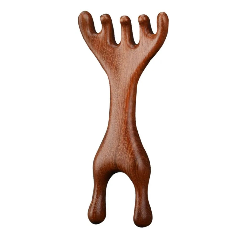 Deer Antler Wood Massage Comb | Anti-Static Wide Tooth Wood Massage Comb QXL