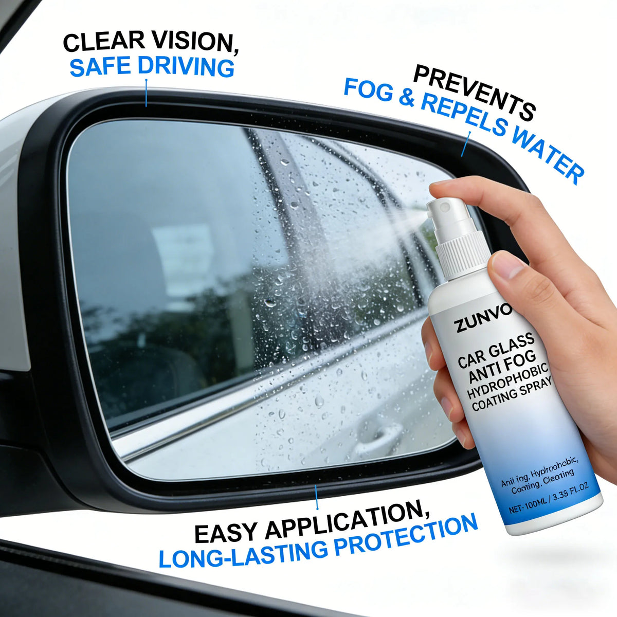 Car Anti-Fog Hydrophobic Coating Spray for Windshield 100ml Windshield Coating Spray QXL