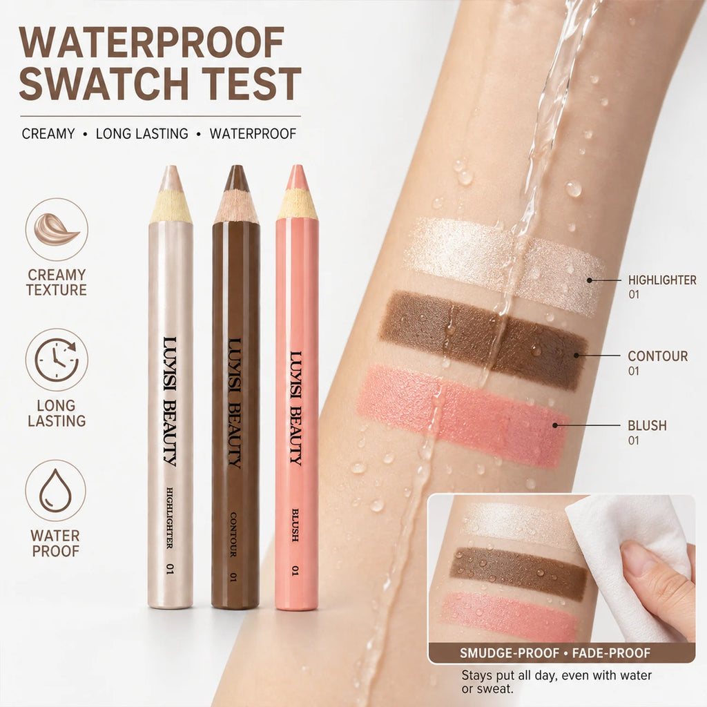 3-Piece Contour, Blush & Highlighter Makeup Pen Set Face Makeup Pen Set QXL