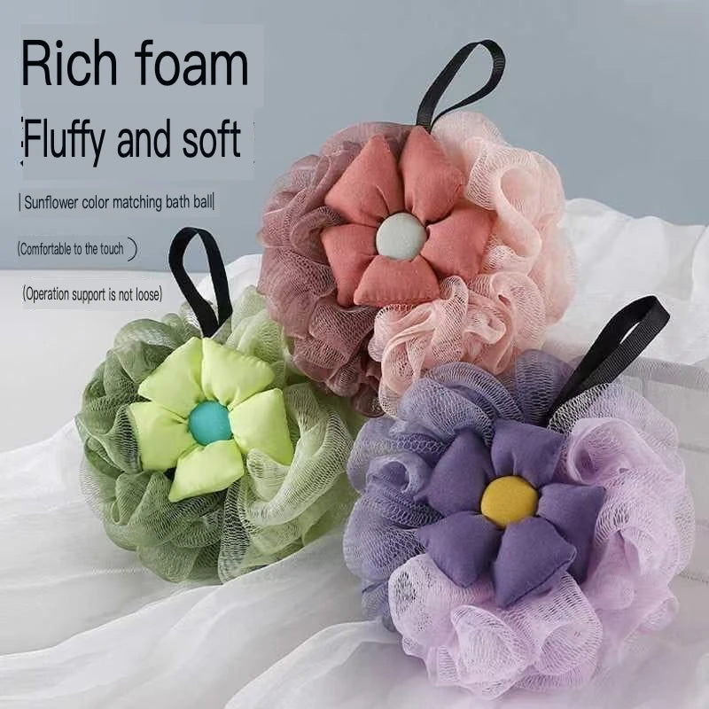 Large Soft Rayon Bath Flower Scrubber & Back Cleaner Bath Flower Scrubber QXL