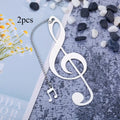 Musical Note Bookmark with Heart Charm | Gift for Music Lovers Decorative Bookmark QXL 2pcs