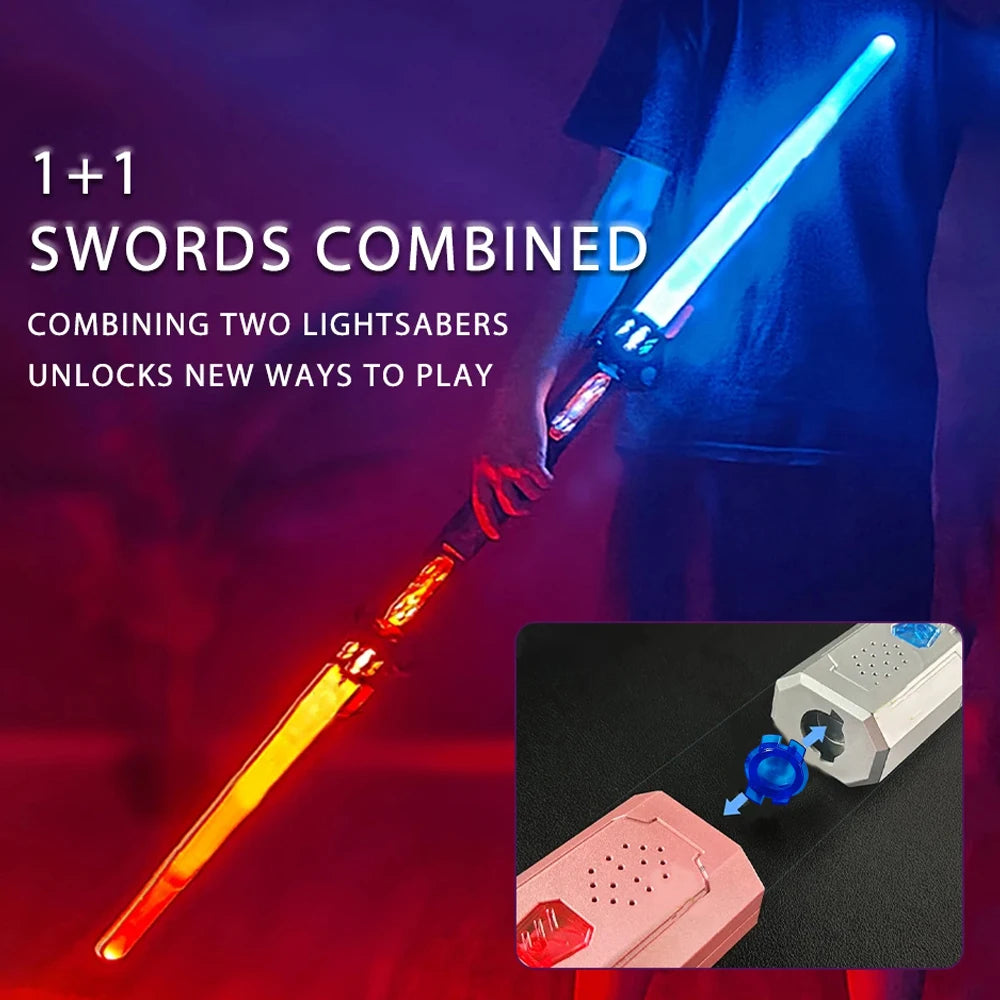 Kids LED Light-Up Telescopic Sword Toy with Music & Glow Light-Up Toy Sword QXL