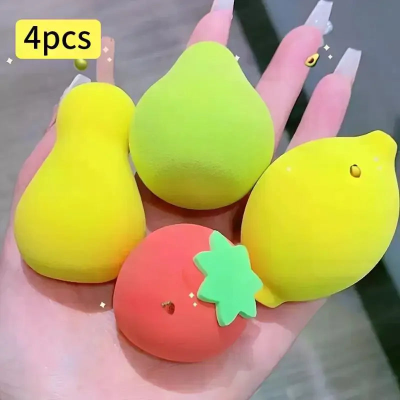 4-Pack Fruit Makeup Sponge Set | Foundation Concealer Puff Makeup Sponge Set QXL