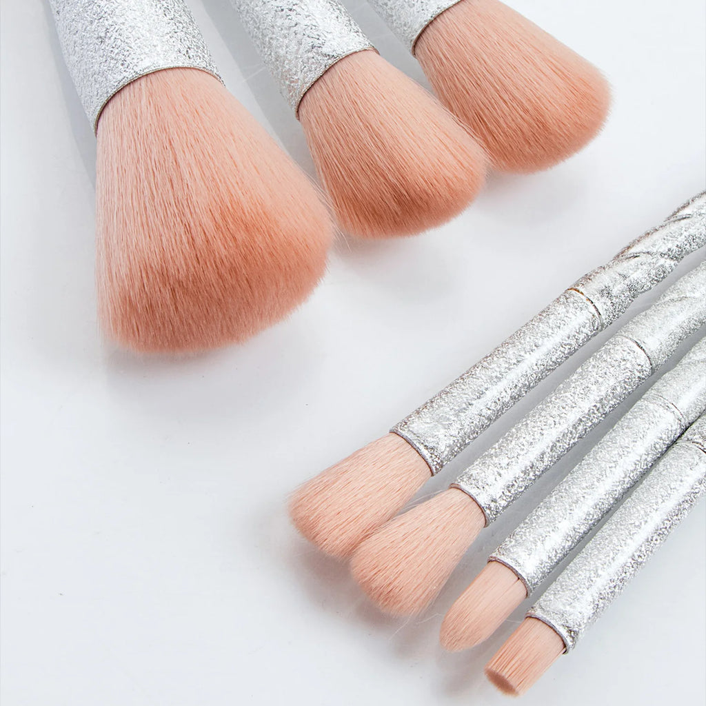 7-Pc Spiral Handle Makeup Brush Set – Face, Eye & Blush Makeup Brush Set QXL