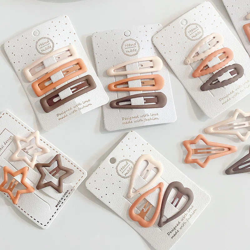 Frosted Snap Hair Clips for Kids – Star, Oval & Square | 3-Pack Kids Hair Clips QXL