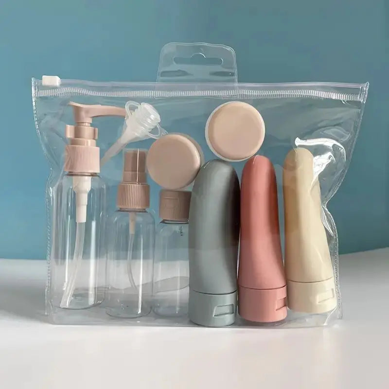 11-Piece Leak-Proof Refillable Travel Bottle Set | Shampoo & Lotion Travel Bottle Set QXL