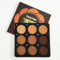 9-Color Dark Bronze Contour & Foundation Palette | Matte Finish Foundation Contour Palette QXL 9 Color 45g