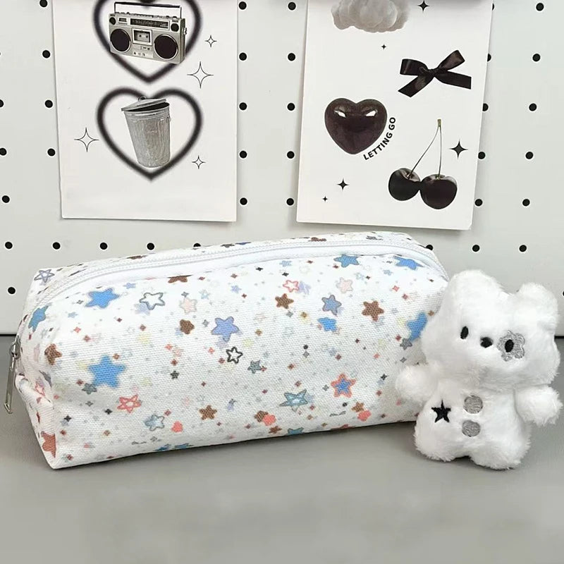 Canvas Star Pencil Case – Large Capacity Pen & Stationery Bag Pencil Case QXL