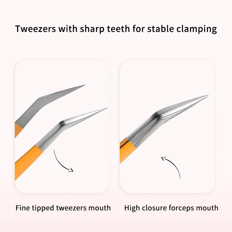 Stainless Steel Lash Extension Tweezers – Straight & Curved Lash Extension Tweezers QXL