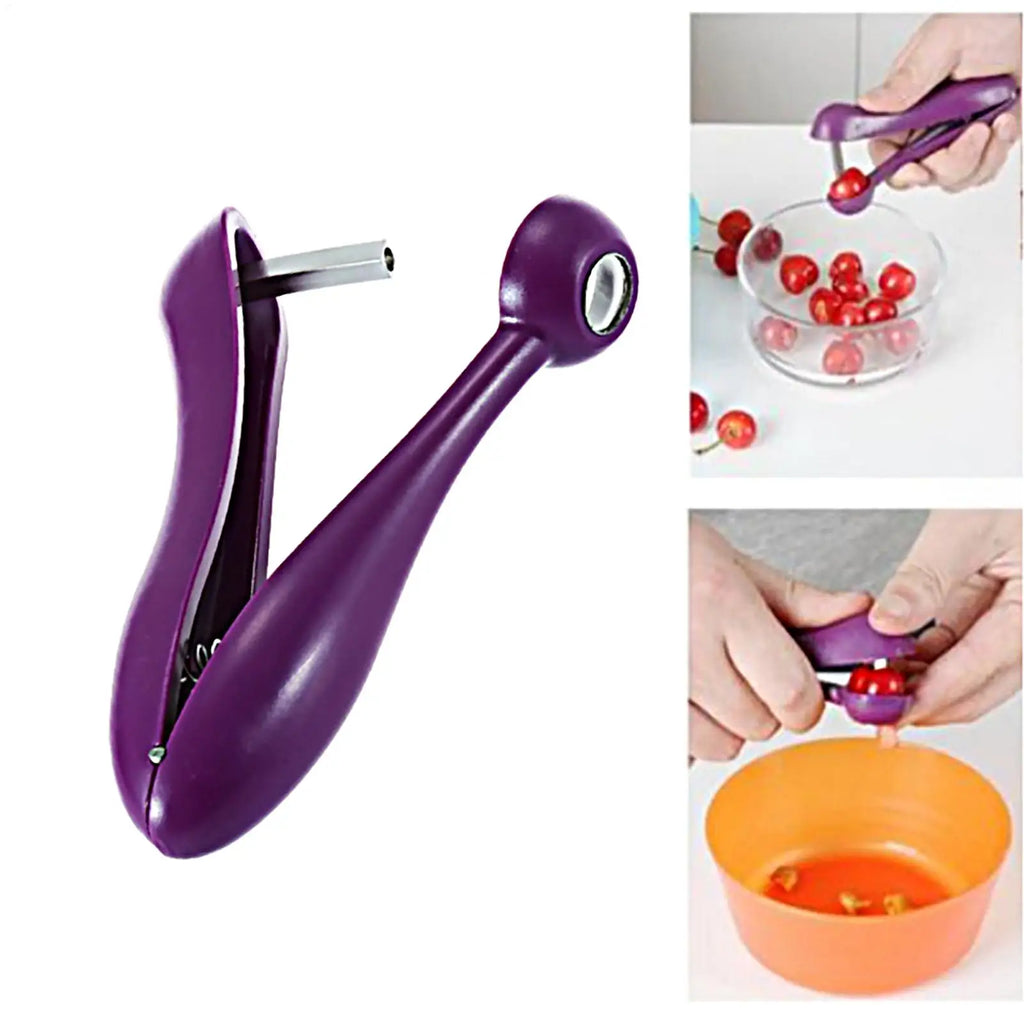 Cherry Pitter Seed Remover Tool | One-Hand, Dishwasher Safe Fruit Pitter Tool QXL