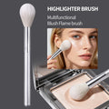 KOSSHOW Silver Flame Highlighter & Blush Brush – Soft Nylon Makeup Brush QXL Silver