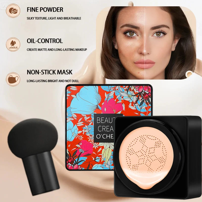 Mushroom Head Air Cushion BB Cream | Full Coverage Foundation Air Cushion Foundation QXL