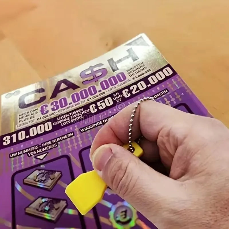 2-Pack Lottery Ticket Scraper Keychains | Scratch-Off Tool Novelty Keychain Tool QXL