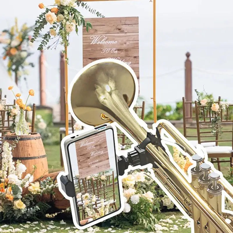Marching Band Lyre Phone Holder for Trumpet Clarinet Oboe Instrument Phone Mount QXL