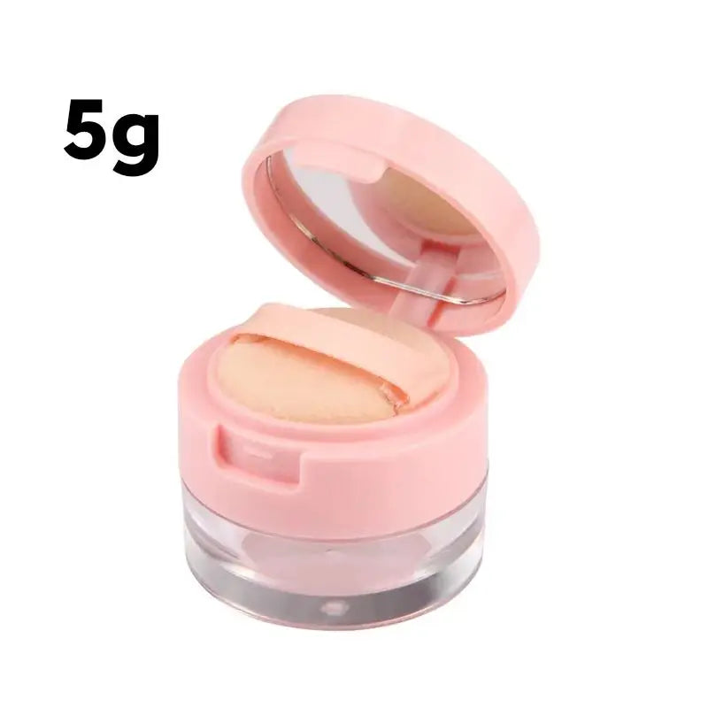 Mini Travel Powder Box with Mirror & Sifter | 3g/5g Refillable Travel Powder Compact QXL 5g -with powder puff ABS