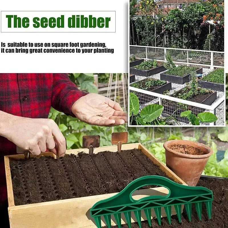 12-Hole Hand Dibbler Garden Seeder Tool | Fast Seed Planting Garden Seeder Tool QXL