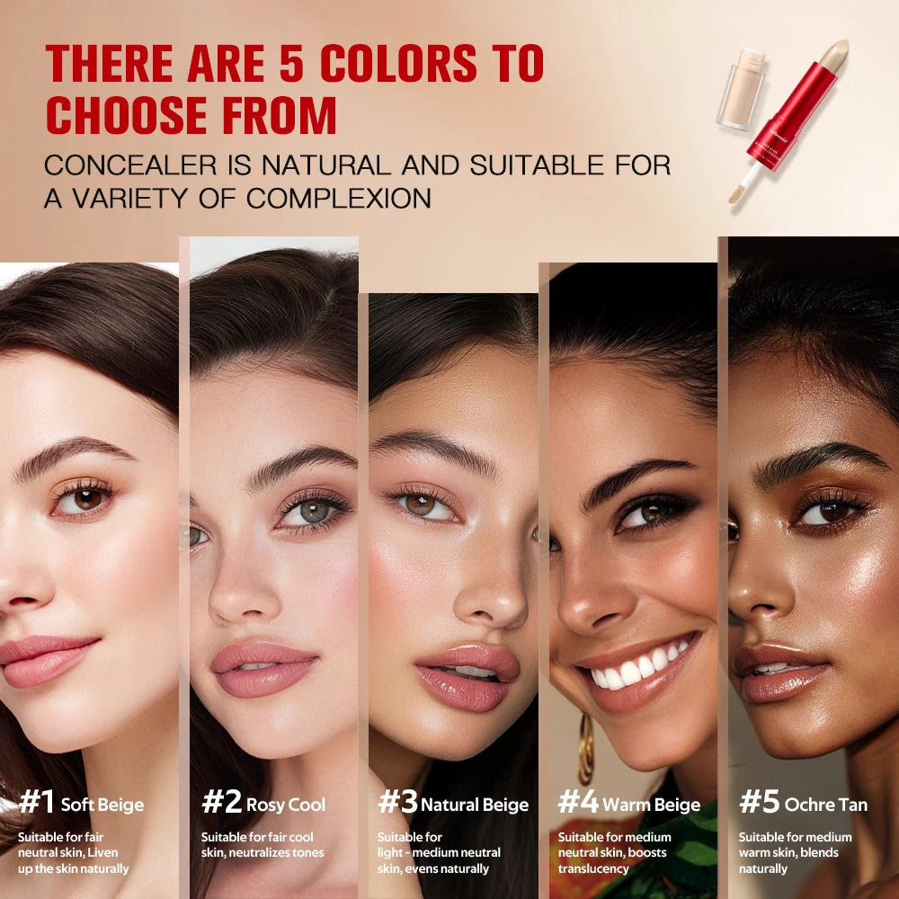 2-in-1 Liquid Concealer Balm Stick | High Coverage, Long-Lasting Liquid Concealer Stick QXL