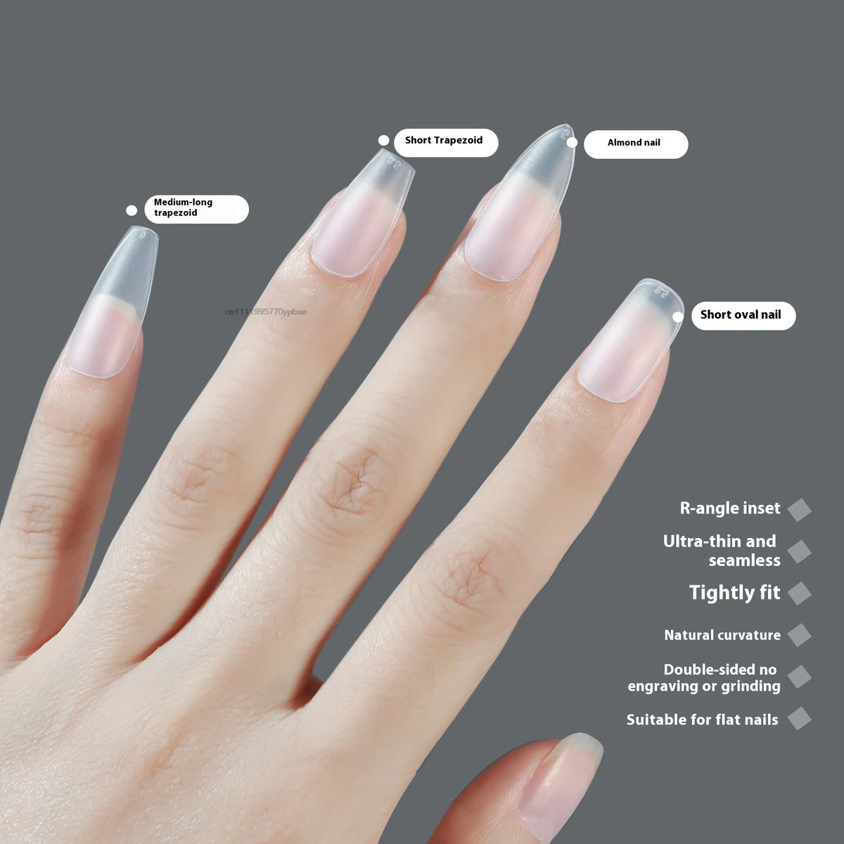 420-Pc Almond Press-On Nail Tips | Short Matte Super Thin False Nail Tips QXL