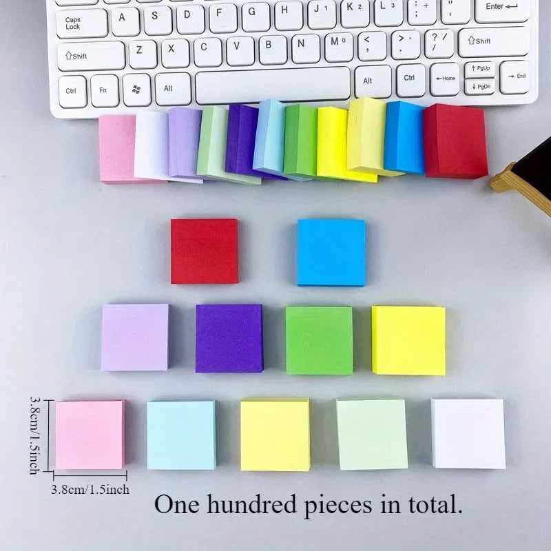 11-Pack Colored Mini Square Sticky Notes | Self-Adhesive Memo Sticky Note Pads QXL