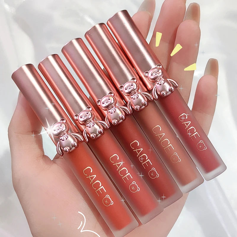 CACE 5-Color Matte Liquid Lipstick Set | Velvet Lip Gloss Kit Liquid Lipstick Set QXL