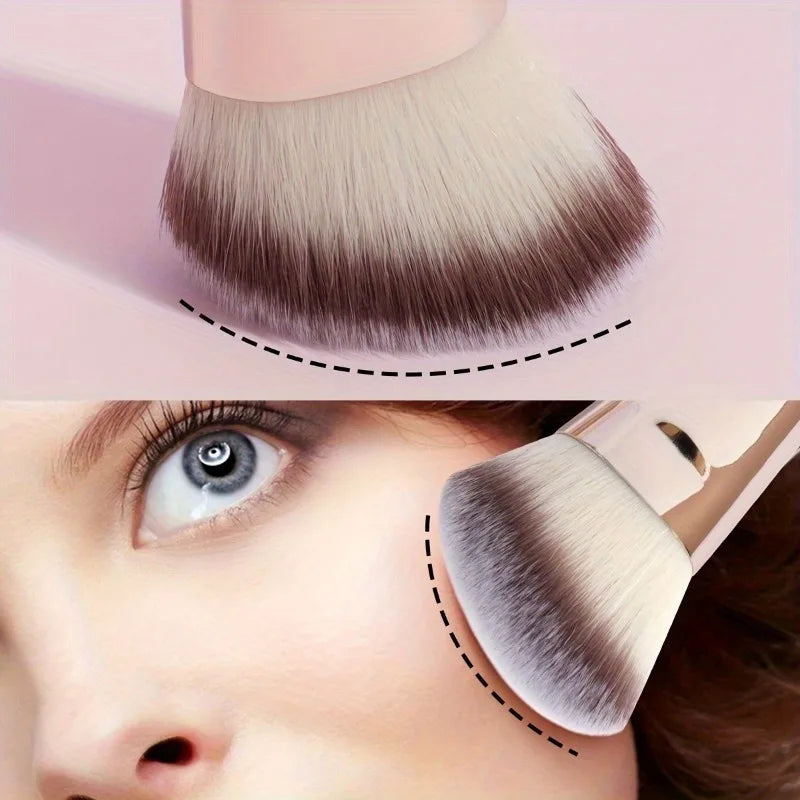 Double-Ended Foundation & Blush Contour Brush | Soft Bristles Contour Makeup Brush QXL