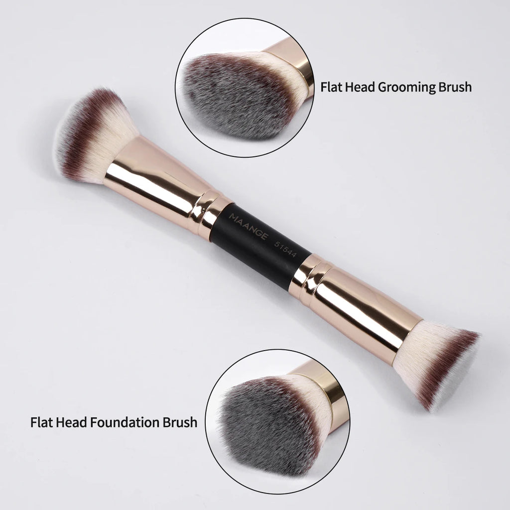 MAANGE 5-Pc Double-Ended Makeup Brush Set & Storage Bag Makeup Brush Set QXL