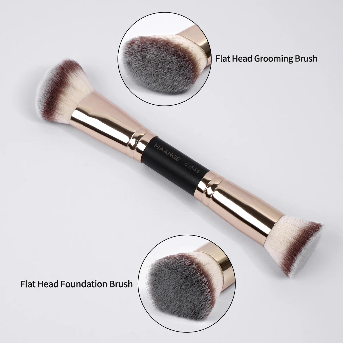 MAANGE 5-Pc Double-Ended Makeup Brush Set & Storage Bag Makeup Brush Set QXL