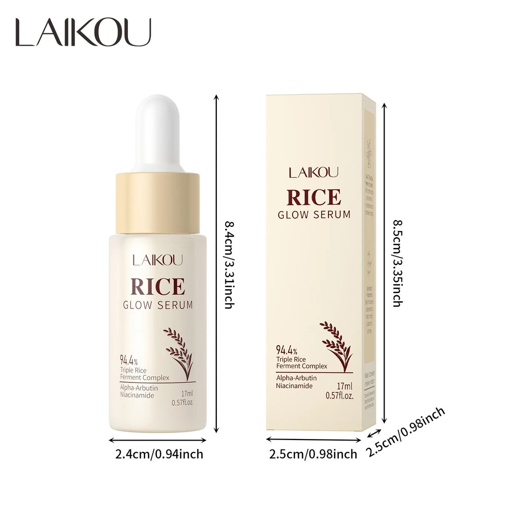 LAIKOU Rice Glow Facial Serum 17ml – Hydrate & Brighten Skin Face Serum QXL 01 17ml