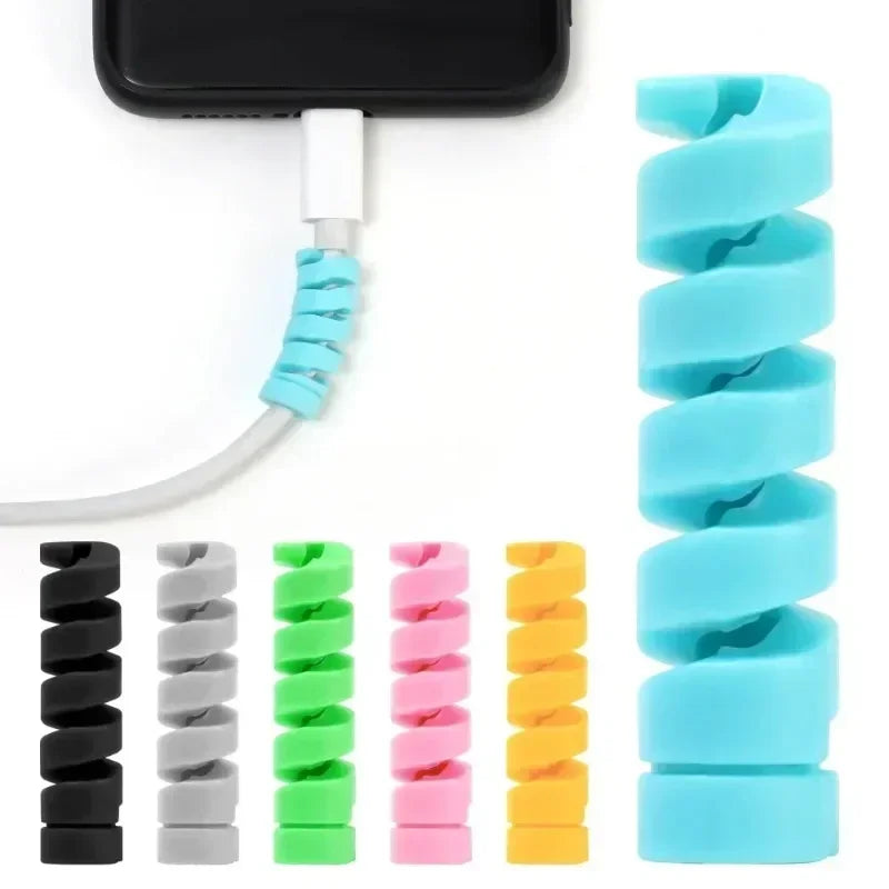 Silicone Spiral Cable Protector & Winder | 1–12 Pack Cable Protector QXL