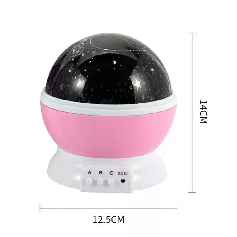 Rotating Starry Sky Projector Night Light | Galaxy & Moon Star Night Projector QXL