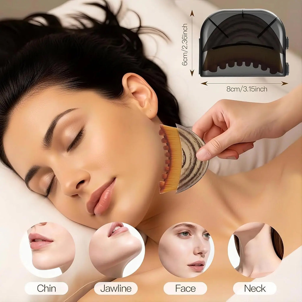 2-Pc Facial Sculpting Brush Set | Jawline & Contour Massage Facial Massage Brush QXL
