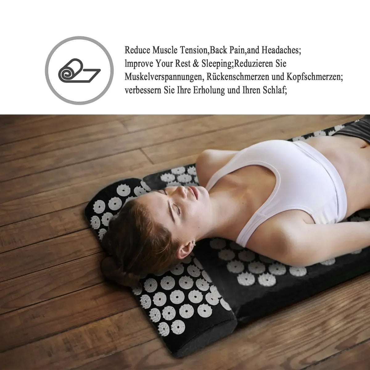 Acupressure Mat & Pillow Set | Yoga Massage Cushion Acupressure Mat Set QXL
