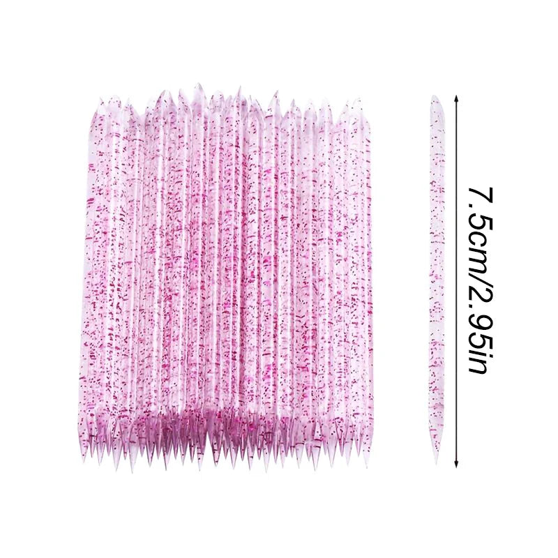 100-Pack Double-End Crystal Cuticle Pusher Sticks – Nail Art Cuticle Pusher Sticks QXL